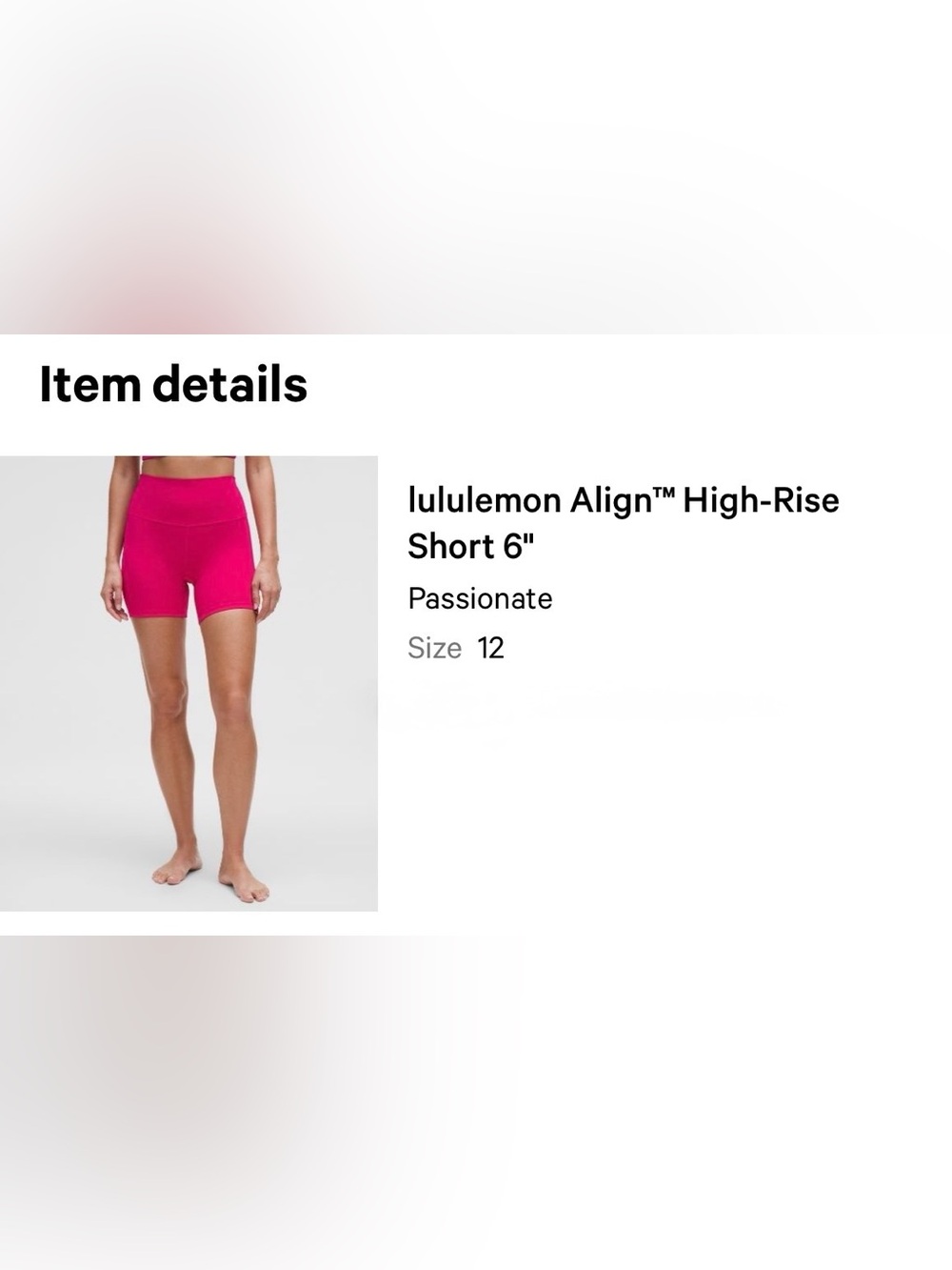 Lululemon Align High Rise Short 6”